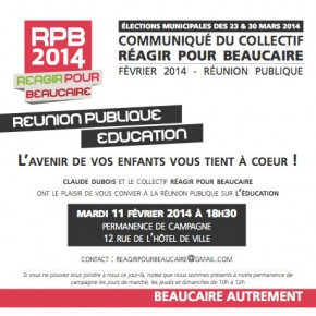 Réunion publique sur l'éducation Réunion publique sur l'éducation